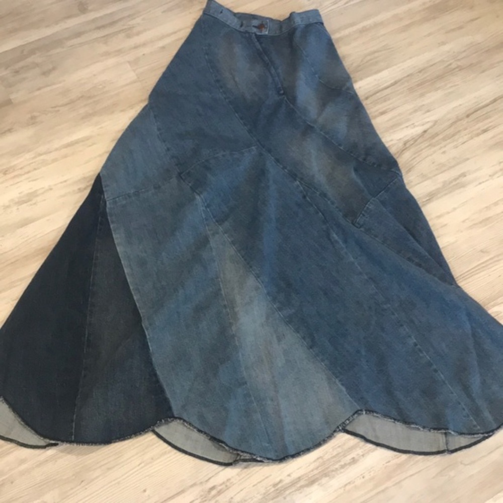 Free People denim maxi skirt - Picture 3 of 7
